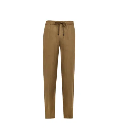 Moncler Elastic Waist Casual Pants In Brown