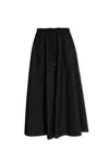 Moncler Elastic Waist Flared Midi Skirt In Black