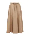 Moncler Cotton-poplin Maxi Skirt In Nude