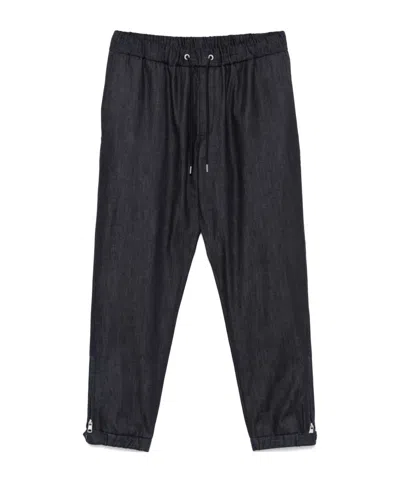 MONCLER LOGO-PATCH TAPERED TROUSERS