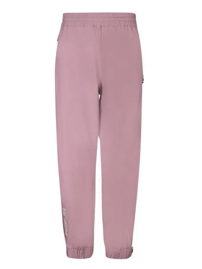 Moncler Elastic Waist Joggers With Drawstrings In Pink