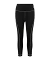 Moncler Leggings With Logo Patch And Contrast Stitching In Black