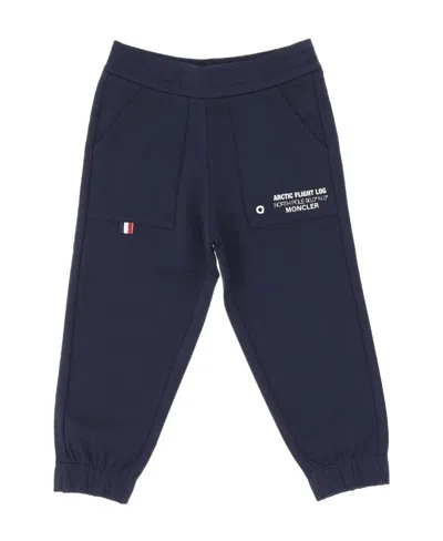 Moncler Elastic Waist Pants In Midnight Blue