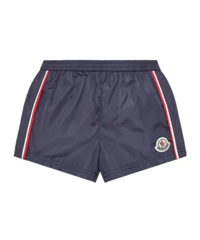 Moncler Elastic Waist Shorts In Blue