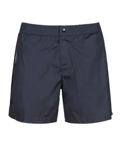 Moncler Elastic Waist Shorts In Blue