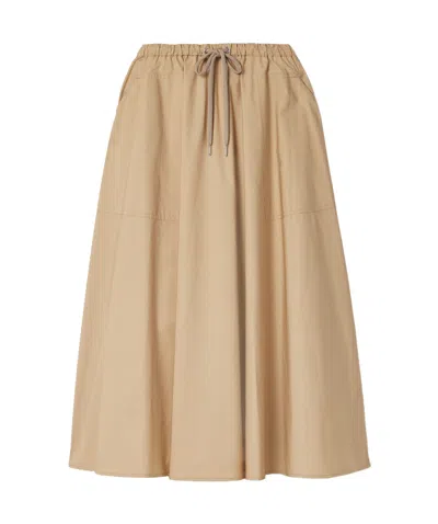 Moncler Elastic Waist Skirt In Brown