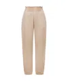 Moncler Embroidered Logo Cotton Sweatpants Beige In Nude