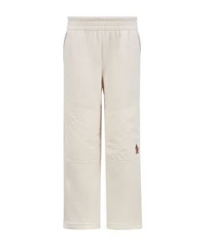 Moncler Elastic Waist Sweatpants In White Ivory