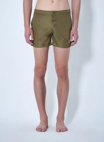 Moncler Elastic Waist Swim Shorts In Green