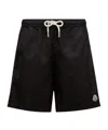 Moncler Elastic Waist Swimming Trunks In Black