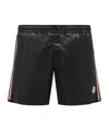 Moncler Tricolour-trimmed Swim Shorts In Black