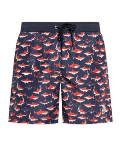 Moncler Men's Printed Swim Shorts In Multi