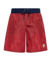 Moncler Nylon Logo Swim Shorts In Red