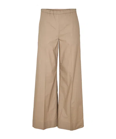 Moncler Elastic Waist Wide-leg Trousers In Nude