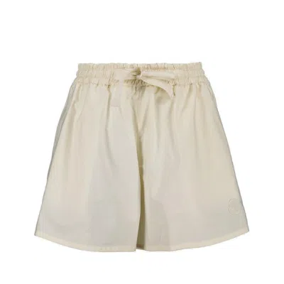 Moncler Elastic Waistband Flared Shorts In White