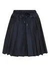 Moncler Elastic Waistband Pleated Skirt In Blue