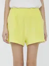 Moncler Cotton-blend Terry Shorts In Yellow