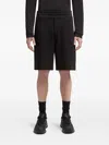 Moncler Elasticated-waist Cotton Shorts In Black