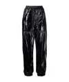 Moncler Elasticated-waist Patent Trousers In Black