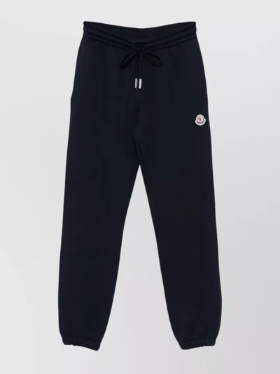 Moncler Elasticated Waistband And Cuffs Trousers In Blue