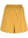 Moncler Elasticated-waistband Shorts In Brown