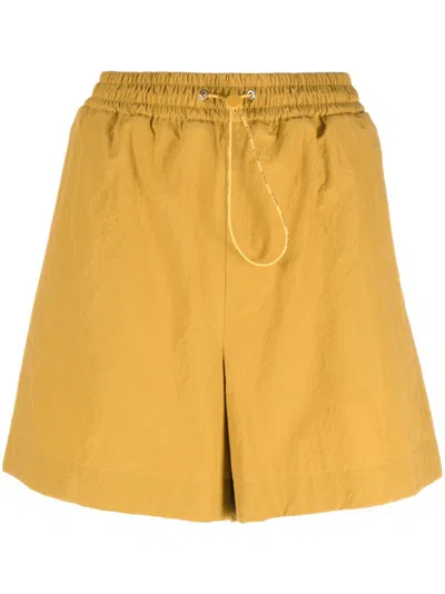 Moncler Elasticated-waistband Shorts In Brown