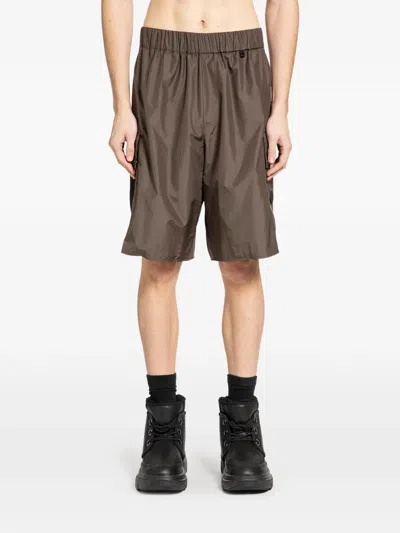 Moncler Elasticated-waist Shorts In Brown