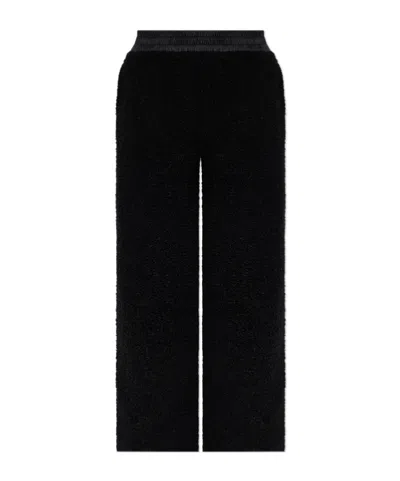 Moncler Elasticated-waist Wide-leg Trousers In Black