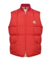 Moncler Elberton Tech Square-quilted Down Vest In Red
