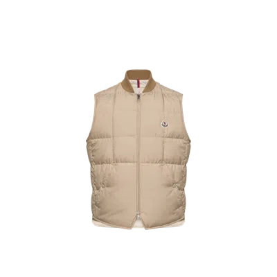 Moncler Elberton Square-quilted Down Vest In Neutral