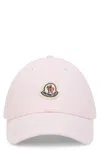 Moncler Gabardine Baseball Cap With Logo Patch In Pink