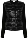 Moncler Quilted Front Cardigan In Gray