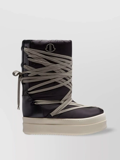 Moncler Elevated Padded Mid-calf Boots In Black