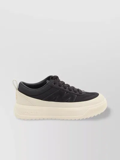 Moncler Elevated Sneakers Featuring Tricolor Detail In Black