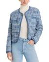 Moncler Eliadi Tweed Cropped Down Jacket In Light Purple