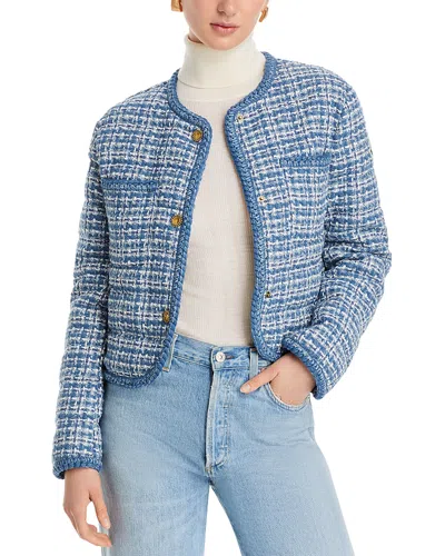 Moncler Eliadi Tweed Cropped Down Jacket In Light Purple