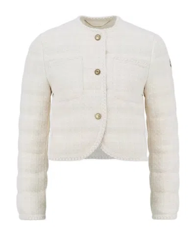 Moncler Eliadi Tweed Padded Jacket In White