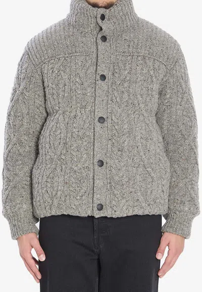 MONCLER ELLESMERE WOOL PADDED CARDIGAN