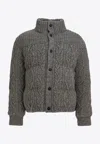 Moncler Wool Cable Knit Cardigan In Gray