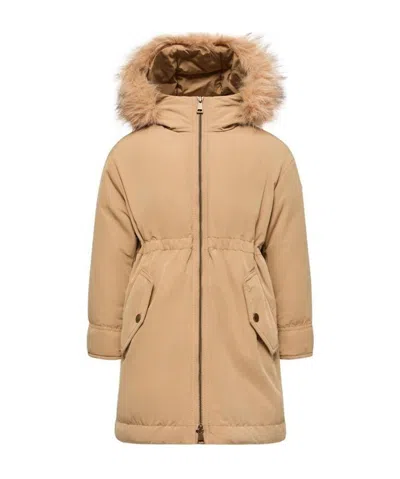 Moncler Elusia Hooded Down Parka In Neutral