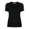 Moncler Embellished- Crystal Logo T-shirt In Black