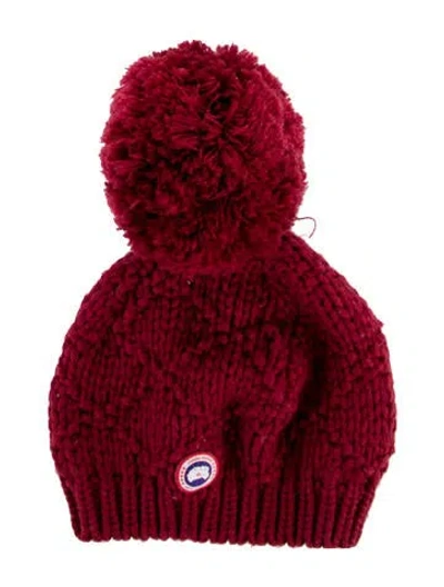 Pre-owned Moncler Embellished Beanie In Red