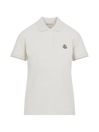 Moncler Emblem Trimmed Polo In Brown