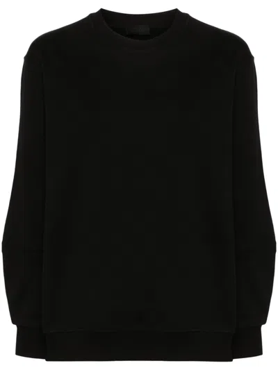 Moncler Embossed-logo Cotton Sweatshirt In Black