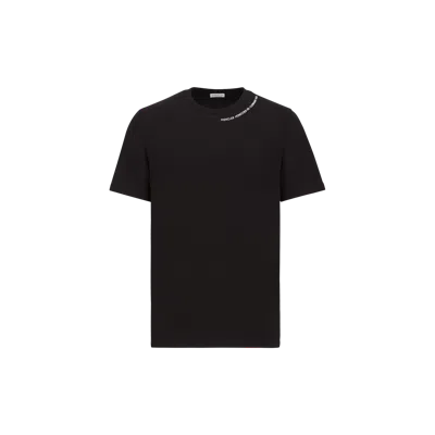 Moncler Embossed Logo Cotton T-shirt Black