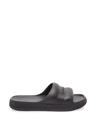 Moncler Altive Slide Sandals Open Toe Flat In Black