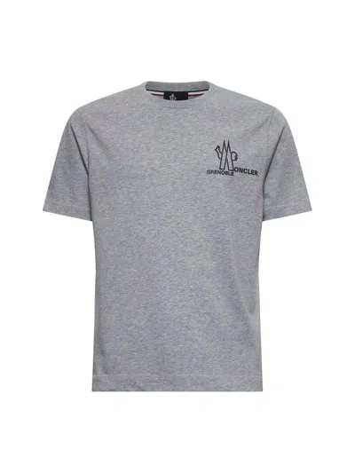 Moncler Embossed Logo T-shirt In Gray