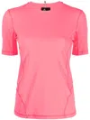 Moncler Embossed-logo T-shirt In Pink