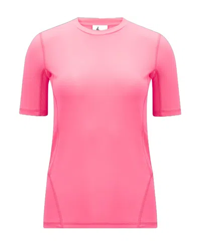 Moncler Embossed-logo T-shirt In Pink