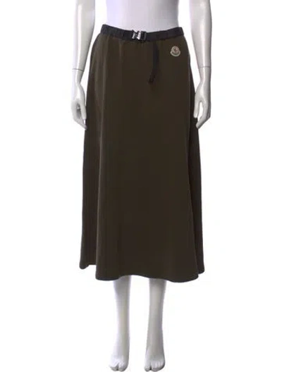 Pre-owned Moncler Embroidered Accent Long Skirt In Green